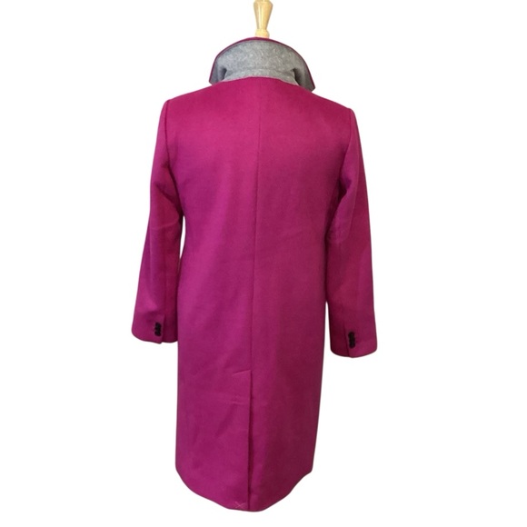 Loft Wool Blend Tailored Coat in Rich Pink Berry Size SP Petite - Picture 9 of 14